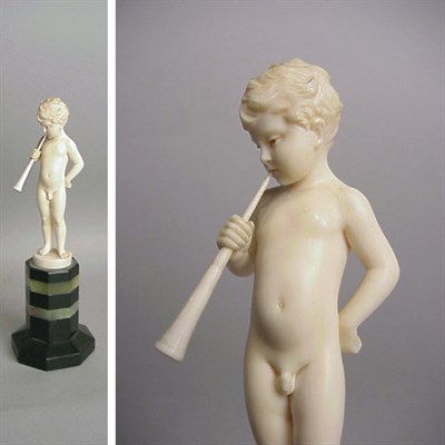 Lot 542 - Ivory Carving of a Cherub F. Preiss