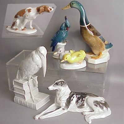 Lot 352 - Group of Six German Porcelain Animal Figurines