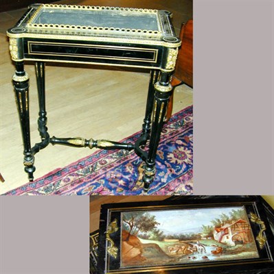 Lot 496 - Napoleon III Style Gilt-Metal Mounted Ebonized...