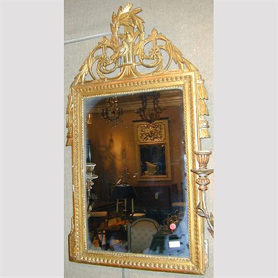 Lot 296 - Louis XVI Style Gilt Carved Wood Mirror
