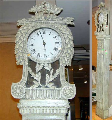 Lot 208 - Provincial Louis XVI Style Painted Tall Case...