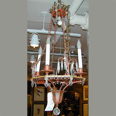 Lot 466 - Oriental Style Tole Decorated Four-Light...