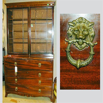 Lot 311 - George III Mahogany Secretary Bookcase Late...