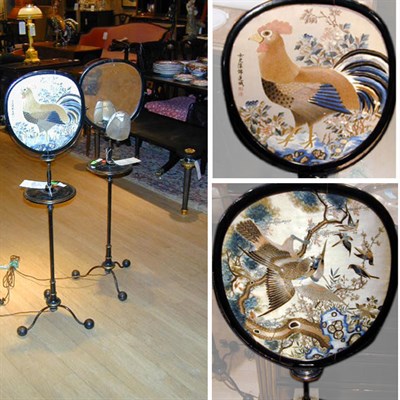 Lot 535 - Pair of Painted Hardwood Floor Lamps Each set...