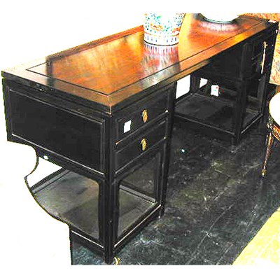 Lot 292 - Chinese Hongmu Wood Double Pedestal Desk