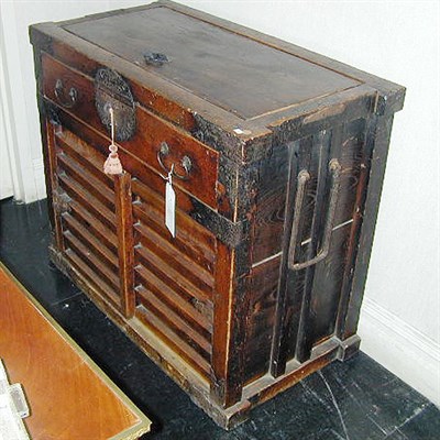 Lot 288 - Japanese Iron Mounted Sliding Door Tansu Meiji...