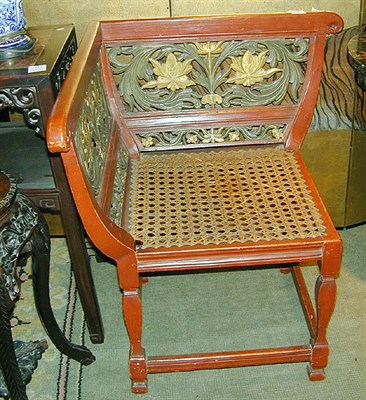 Lot 298 - Pair of Southeast Asian Red Lacquer Corner...