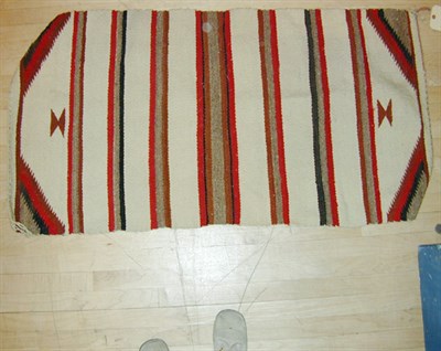Lot 455 - Native American Wool Rug In cream, red, brown...