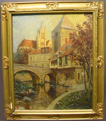 Lot 57 - Georges Plasse French, b. 1878 TOWN VIEW WITH...