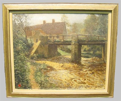Lot 55 - Georges Plasse French, b. 1878 THE OLD BRIDGE...