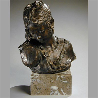 Lot 281 - Bronze Bust of a Girl Margellina After a model...