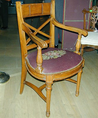 Lot 447 - Pair of Regency Style Needlepoint Upholstered...