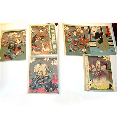 Lot 136 - Osaka Kunikazu Chuban and Five Osaka Yoshitaki...