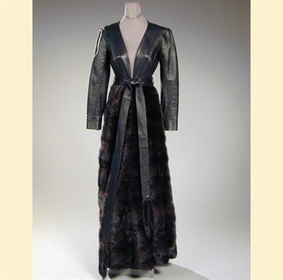 Lot 677 - Galanos Leather and Mink Evening Gown American,...