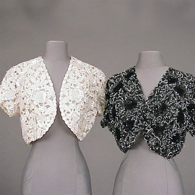 Lot 644 - Two Sequined Evening Jackets Each bolero style,...