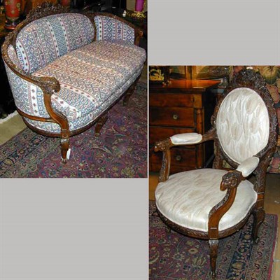 Lot 540 - Regence Style Upholstered Mahogany Armchair...