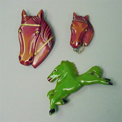 Lot 551 - Group of Three Equestrian Brooches Each of...