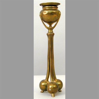 Lot 134 - Tiffany Studios Bronze Candlestick The bobeche...