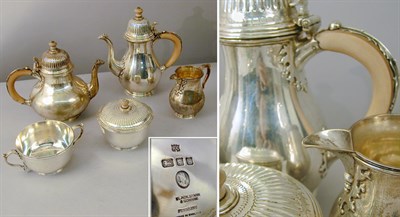 Lot 323 - Modern English Silver Tea and Coffee Service...