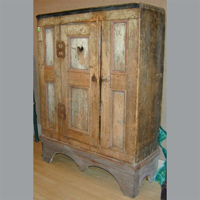 Lot 150 - Provincial Norwegian Painted Armoire on Stand...