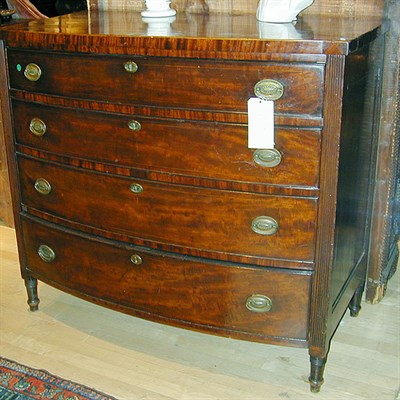 Lot 233 - Federal Inlaid Mahogany Bow-Front Chest of...