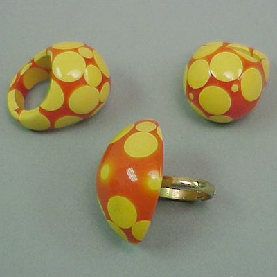 Lot 405 - Group of Three Bakelite Random Dot Rings Each...