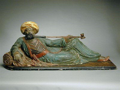 Lot 296 - Carved and Painted Wood Tobacco Trade Figure...