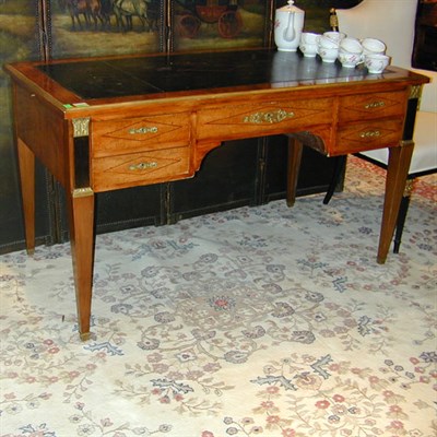 Lot 363 - Empire Style Gilt-Bronze Mounted Leather Inset...