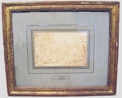 Lot 20 - Circle of Hubert Robert FIGURES IN AN...