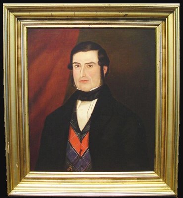 Lot 10 - American School 19th Century PORTRAIT OF A MAN...