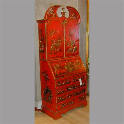 Lot 222 - Georgian Style Red Lacquered Chinoiserie...
