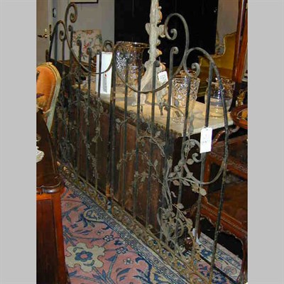Lot 177 - Victorian Wrought Iron Floral Decorated Gate