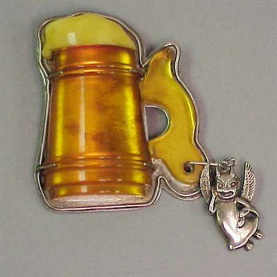Lot 499 - Bakelite and Sterling Silver Brooch Depicting...