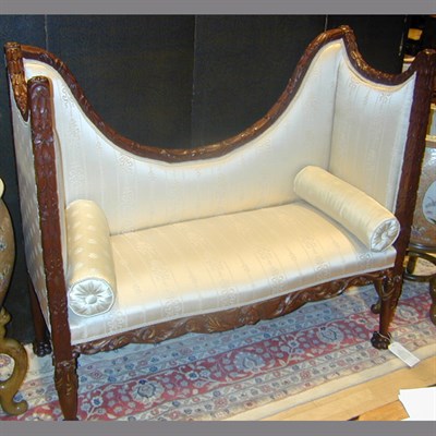 Lot 368 - Regence Style Upholstered Mahogany Settee