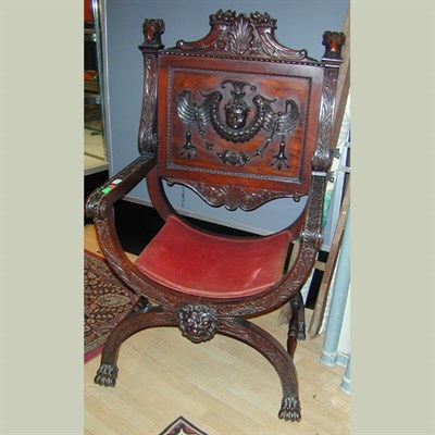 Lot 113 - Victorian Renaissance Revival Mahogany Armchair