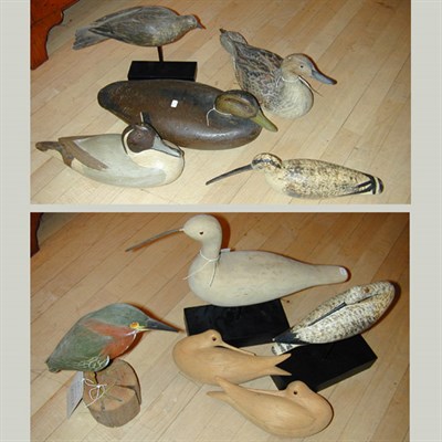 Lot 441 - Group of Ten Carved and Painted Wood Bird...