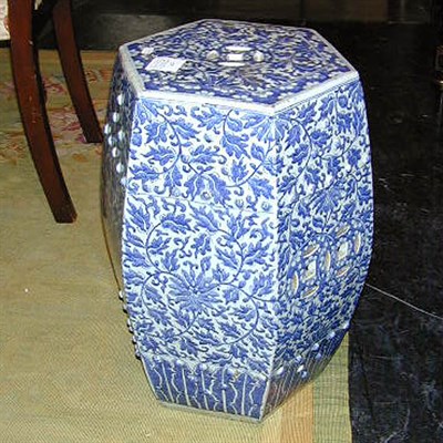 Lot 277 - Chinese Blue and White Porcelain Hexagonal...