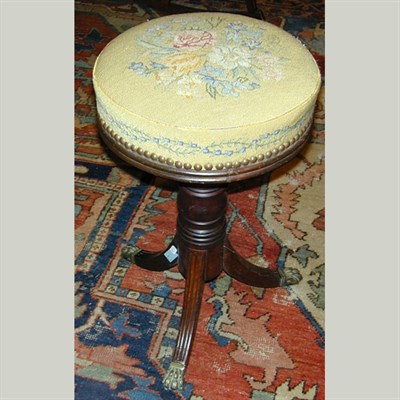 Lot 435 - Federal Mahogany Tripod Piano Stool The...