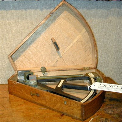 Lot 437 - Ebony and Bone Sextant In an oak case, marked...