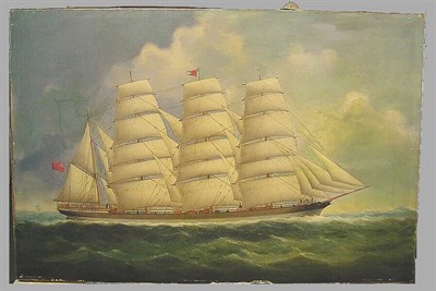 Lot 7 - British School 19th Century CLIPPER SHIP IN...