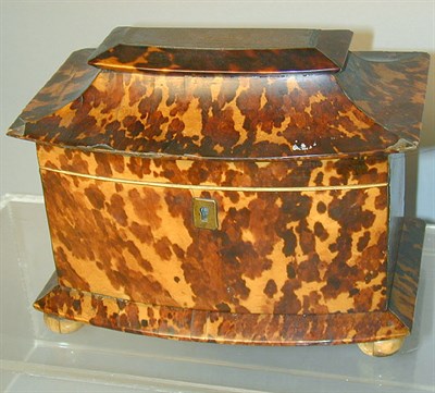 Lot 216 - Victorian Tortoise Shell Tea Caddy Of shaped...