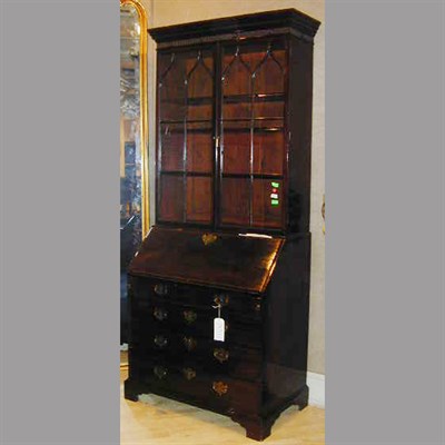 Lot 224 - George III Style Mahogany Secretary Bookcase