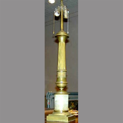 Lot 155 - Neoclassical Style Gilt-Metal Column-Form Lamp
