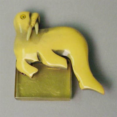 Lot 461 - Bakelite Brooch Depicting a Walrus. Width 2...