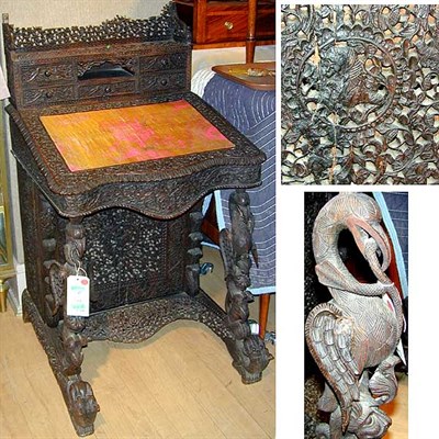 Lot 296 - Anglo Indian Hardwood Davenport Desk