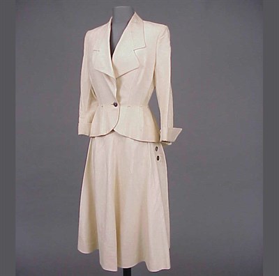 Lot 612 - Ivory Daytime Suit American, circa 1950 Of...