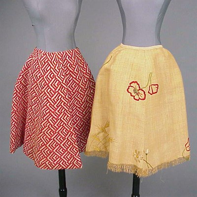 Lot 641 - Two Straw Skirts American, 1950s The first...