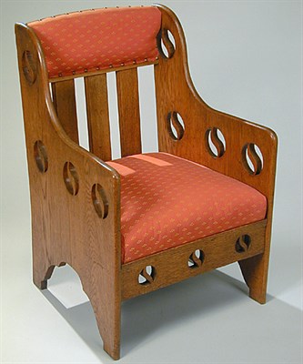 Lot 119 - Oak Yin Yang Armchair Attributed to Shoolbred...