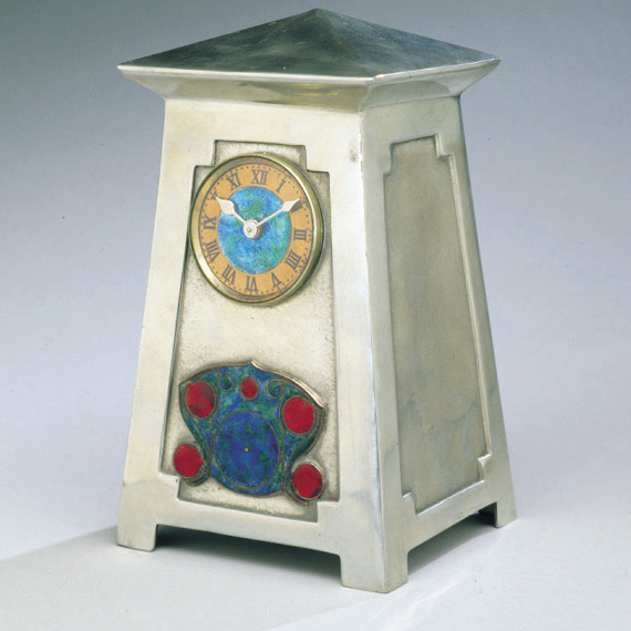 Lot 91 - Liberty & Co. Tudric Pewter and Enamel Clock...