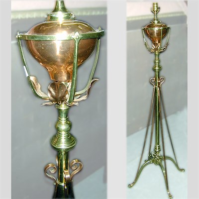Lot 110 - Copper and Brass Floor Lamp W.A.S. Benson...